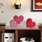 Wooden Hearts Valentines Decorations Indoor, Wood Heart Blocks Tiered Tray Decor Set of 4, Red Pink White Valentine Decoration for Home Party Office Shelf Door (Retro)